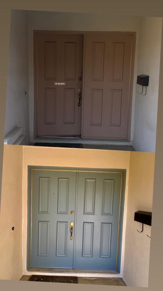 Front door before and after color consultation